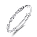 Twist Matte Silver Adjustable Bangle